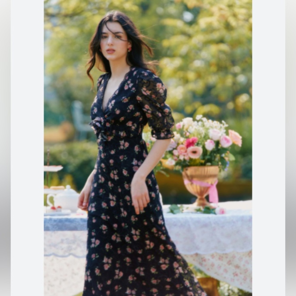 Floral Black Maxi Dress